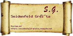 Seidenfeld Gréta névjegykártya